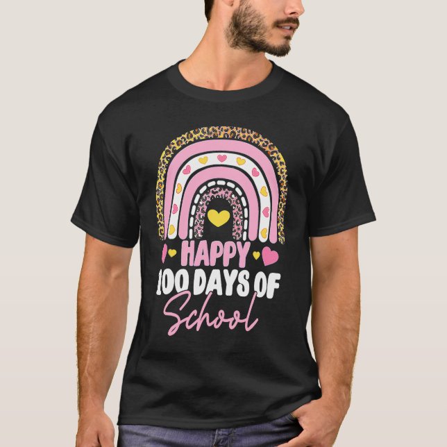 T-shirt Cute Happy 100th Day Of School Teacher Kids 100 Da (Devant)