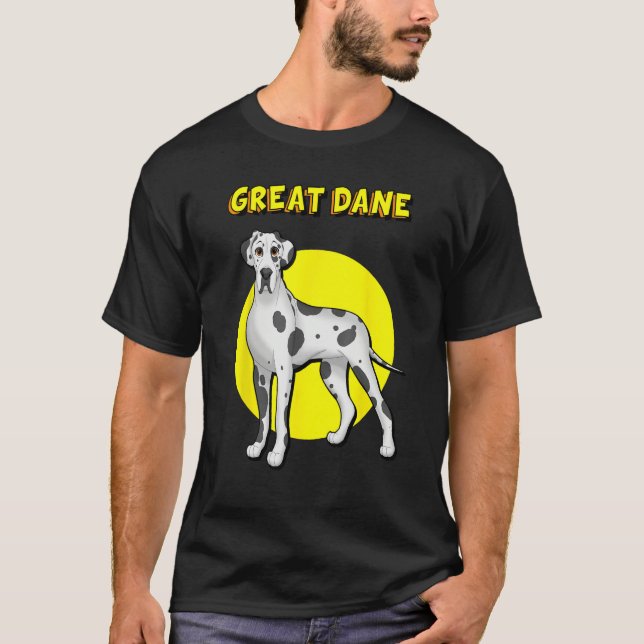 T-shirt Cute Harlequin Great Dane (Devant)