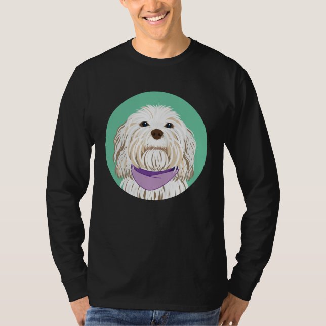 T-shirt Cute Havanese Dog  Lavender & Mint (Devant)