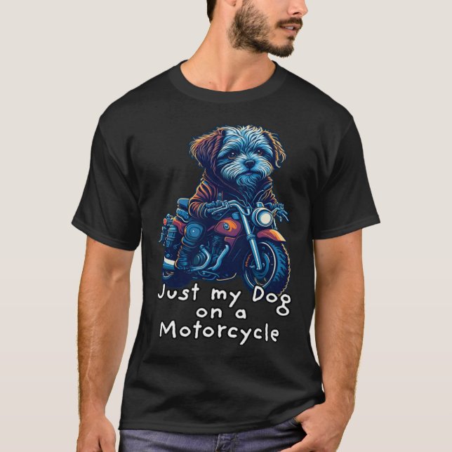 T-shirt Cute Havanese riding on a motorcycle  Christmas  2 (Devant)