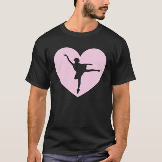 T-shirt Cute Heart Ballet Dancing Ballerina