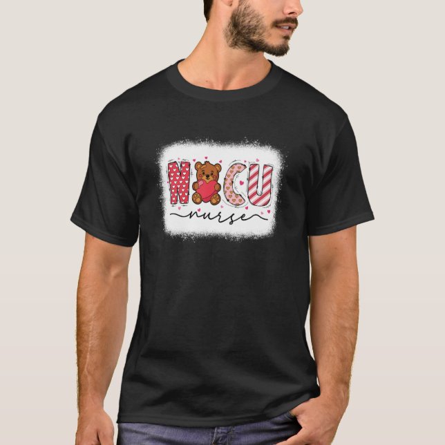 T-shirt Cute Heart Bear Neonatal ICU Nurse NICU Nurse Vale (Devant)