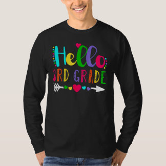 T-shirt Cute Heart Hello 3rd Grade First Day Back To Schoo