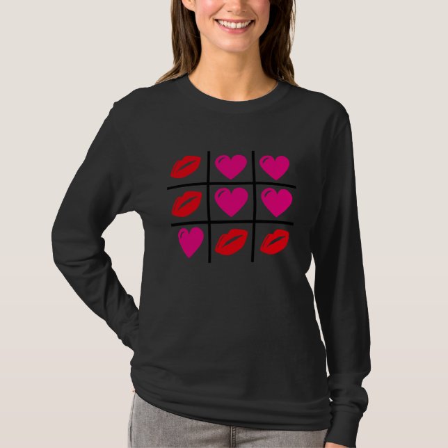 T-shirt Cute Hearts & Kisses Valentines Day Romance Valent (Devant)