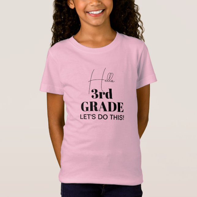 T-Shirt Cute Hello 3rd Grade Back to School  (Devant)