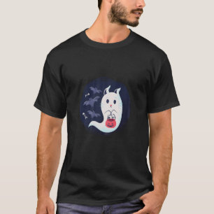 T-shirt Cute Helloween Ghost Kitten T Shirt Ghost Cat T Sh