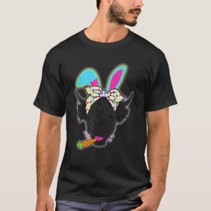 T-shirt Cute Highland Cow Bunny Girls Pâques Farmer