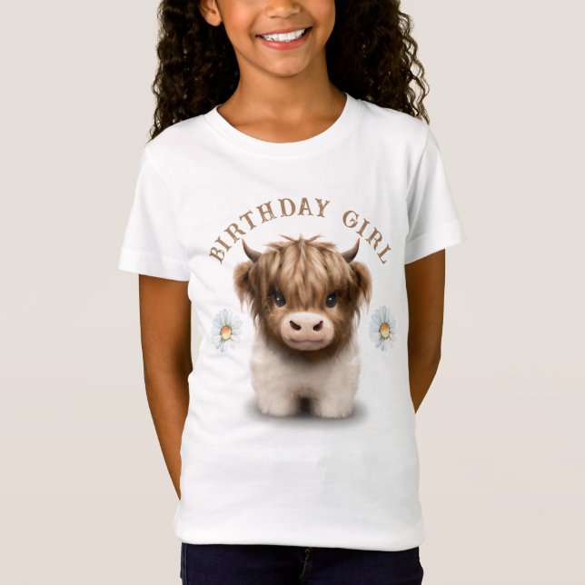 T-Shirt Cute Highlands Scottish Cow (Devant)
