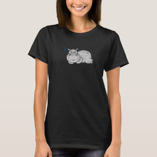 T-shirt Cute Hippopotamus Sleeping Hippo Zoo Animal Zooo