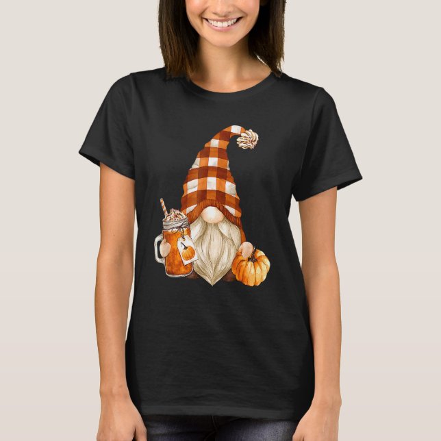 T-shirt Cute Holiday Gnome For Thanksgiving With Fall Pump (Devant)