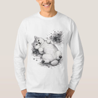 T-shirt 【Cute Husky Ink Long Sleeve T-Shirt】