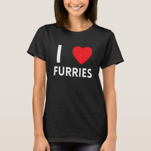 T-shirt Cute I Heart Furries Furry Fandom Love 3