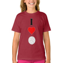Cute I Love Volleyball de football filles Jersey