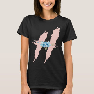 T-shirt Cute Initial Monogram Floral Alphabet Letters H