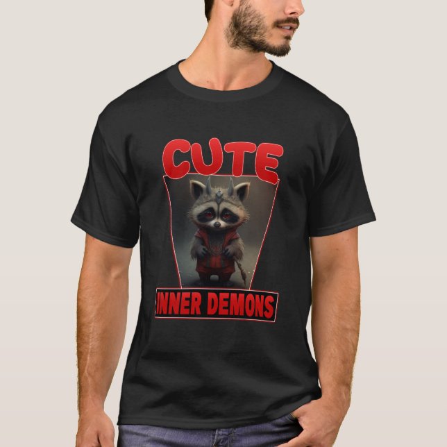 T-shirt Cute Inner Demons  Trash Panda Devil Raccoon (Devant)