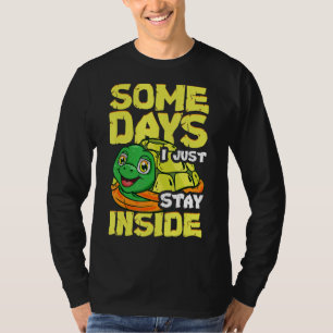T-shirt Cute Introvert Turtle Quelques Jours Je Reste À L'