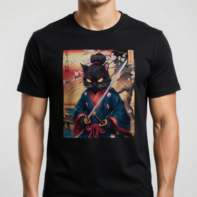T-shirt Cute japonaise Samurai Chat (Créateur téléchargé)