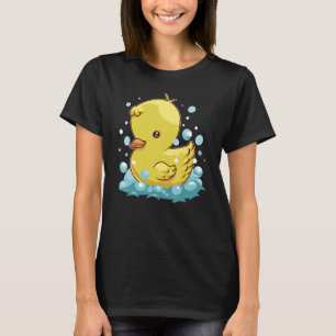 T-shirt Cute Jaune Canard Bain Oiseau Bain Canard