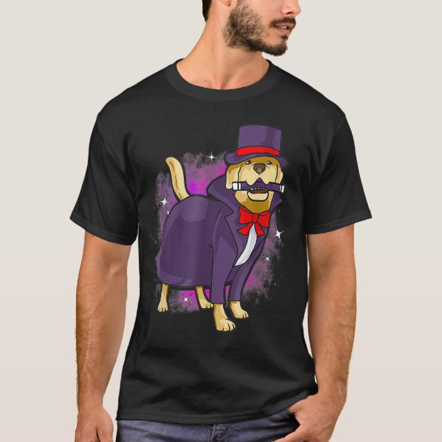 T-shirt Cute Jaune Labrador Retriever Chien Magicien Cadea (Devant)