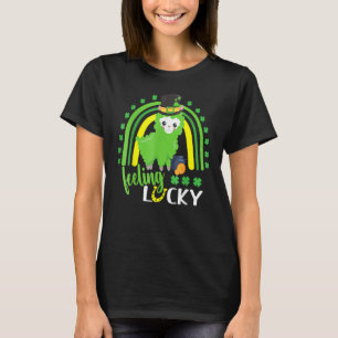T-shirt Cute Jour de la Saint Patrick Rainbow Llama Feint 