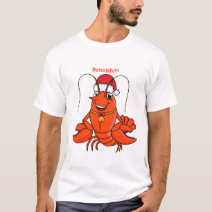 T-shirt Cute joyeux homard portant le dessin du casquette 