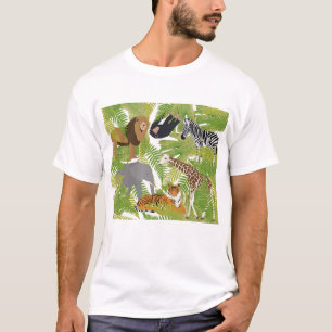 T-shirt Cute Jungle Animaux Safari Garçon   Fille