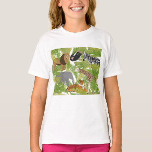 T-shirt Cute Jungle Animaux Safari Garçon   Fille