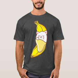 T-shirt Cute Kawaii Anime Banana Chat Kitten Aesthétique J