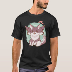 T-shirt Cute Kawaii Anime Trois Renards En Tête Renards Re