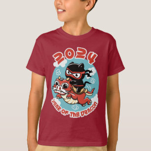 T-shirt Cute Kawaii Art 2024 Année Du Dragon