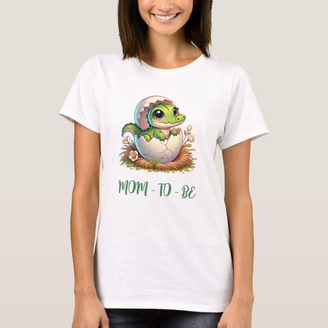 T-shirt Cute Kawaii Baby shower d'éclosion d'alligator béb (Devant)