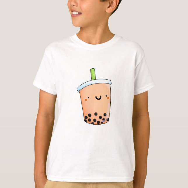 T-shirt Cute Kawaii Boba Tea (Devant)