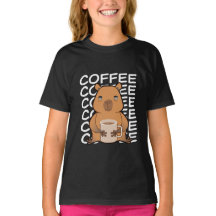 Cute Kawaii Capybara Boire Café