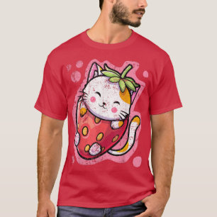 T-shirt Cute Kawaii Cat Pizza Japanese Anime Women or Girl