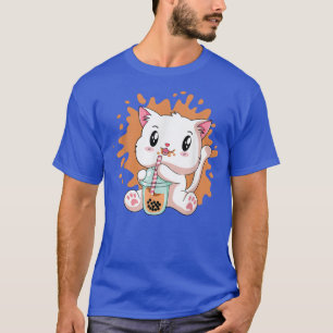T-shirt Cute Kawaii Chat Boba Bubble Thé Lait Anime Neko K