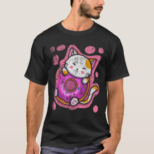 T-shirt Cute Kawaii Chat Donut Anime Japonaise Femmes ou F