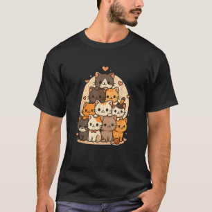 T-shirt Cute Kawaii Chats Neko Funny Kitten Amoureux des c