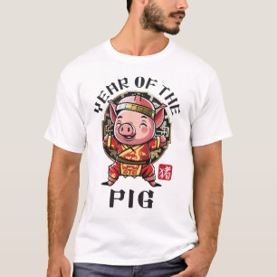 T-shirt Cute Kawaii Chinois Asiatique Cochon Zodiac Année