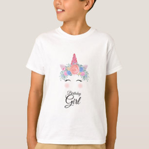 T-shirt Cute Kawaii Colorful Rainbow Unicorn Birthday Girl