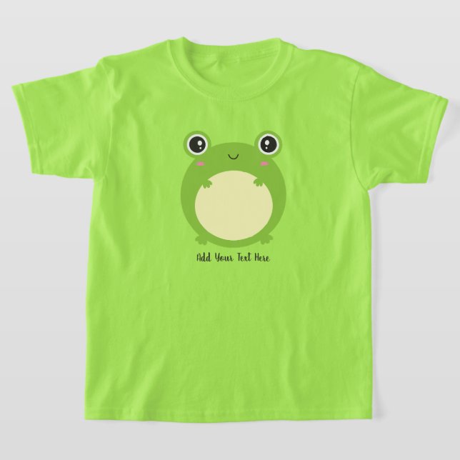 T-shirt Cute Kawaii Frog avec texte et photo personnalisés (Poser)