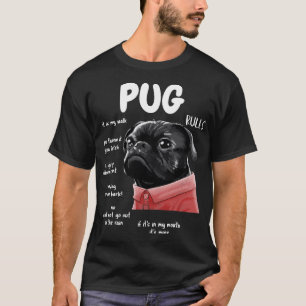 T-shirt Cute Kawaii Funny Black Carlin Chien Règles Cadea