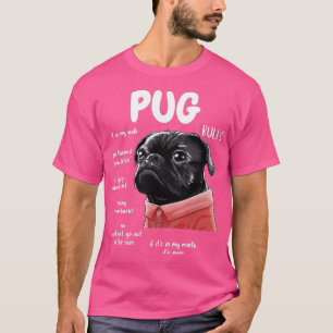 T-shirt Cute Kawaii Funny Black Carlin Chien Règles Cadea