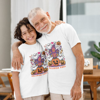 T-shirt Cute Kawaii Halloween Vibes | Ghosts & Pumpkins