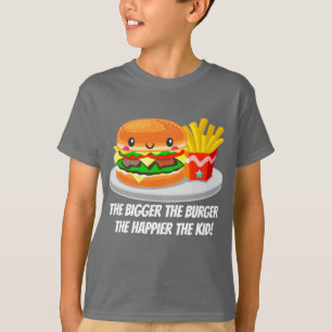 T-shirt Cute Kawaii Hamburger frites ajouter le message