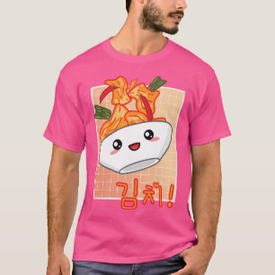 T-shirt Cute Kawaii Kimchi Retro 90S Esthétique Nourriture