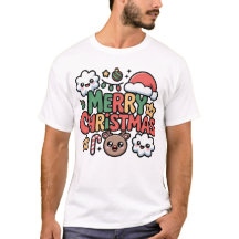 Cute Kawaii Merry Christmas Holiday Cartoon T-Shir