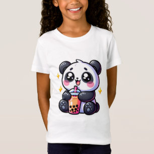 T-Shirt Cute Kawaii Panda Boissons Boba Bubble Tea Kawaii