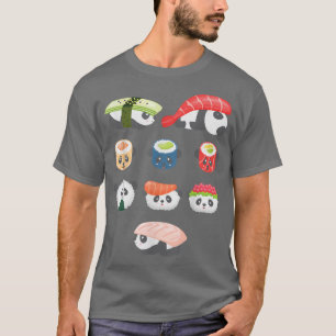 T-shirt Cute Kawaii Panda Hug Sushi Lover