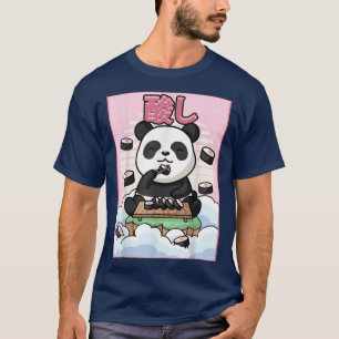 T-shirt Cute Kawaii Panda Ours Sushi japonais esthétique T
