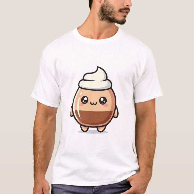 T-shirt Cute Kawaii Pudding – Adorable Dessert Character (Devant)